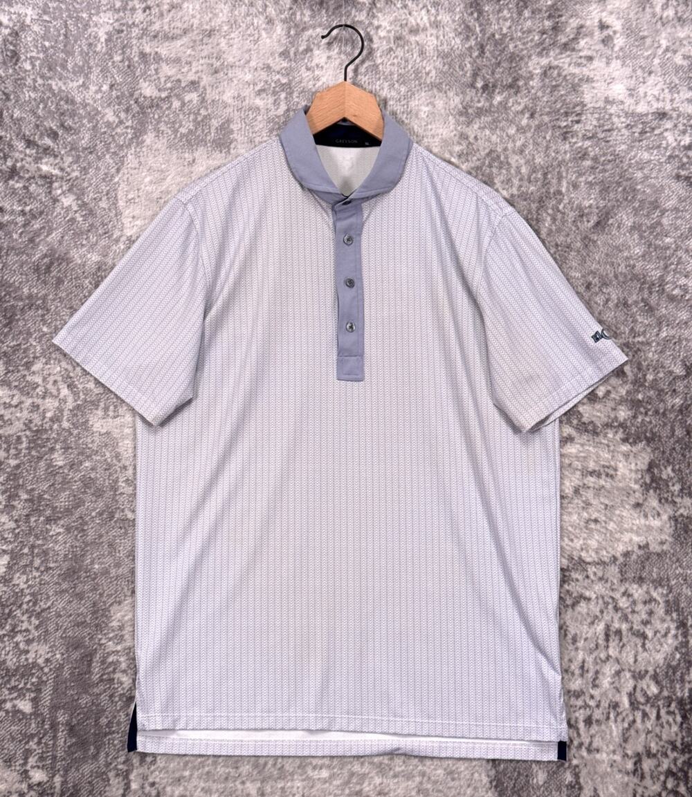 Greyson Polo Shirt XL Mens Gray Geometric Performance Golf